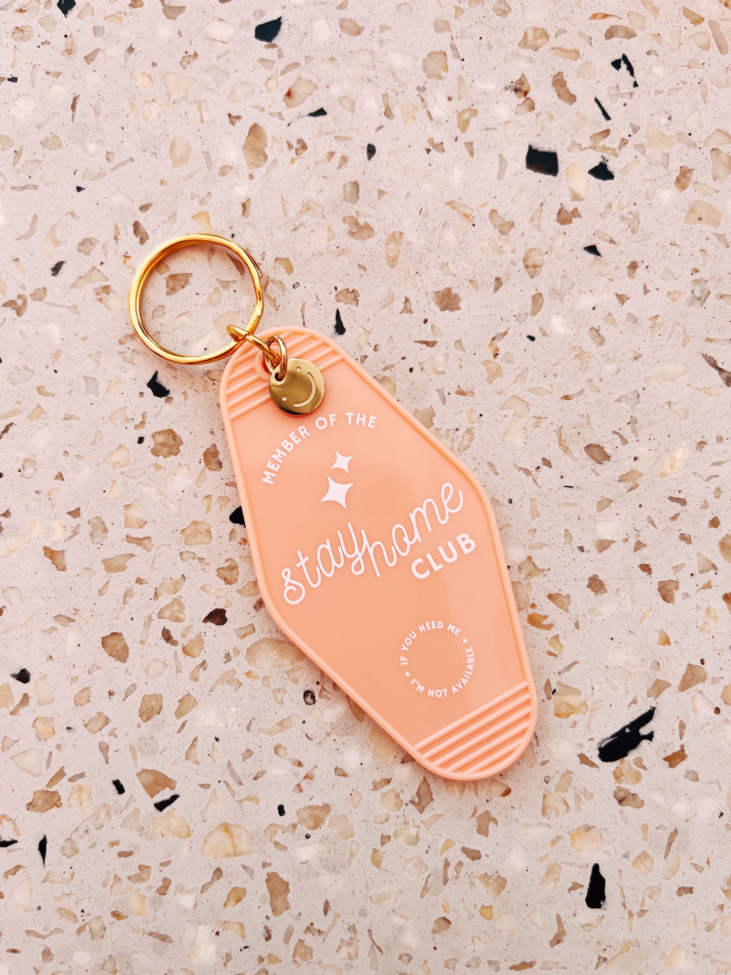 Stay Home Club Motel Keychain
