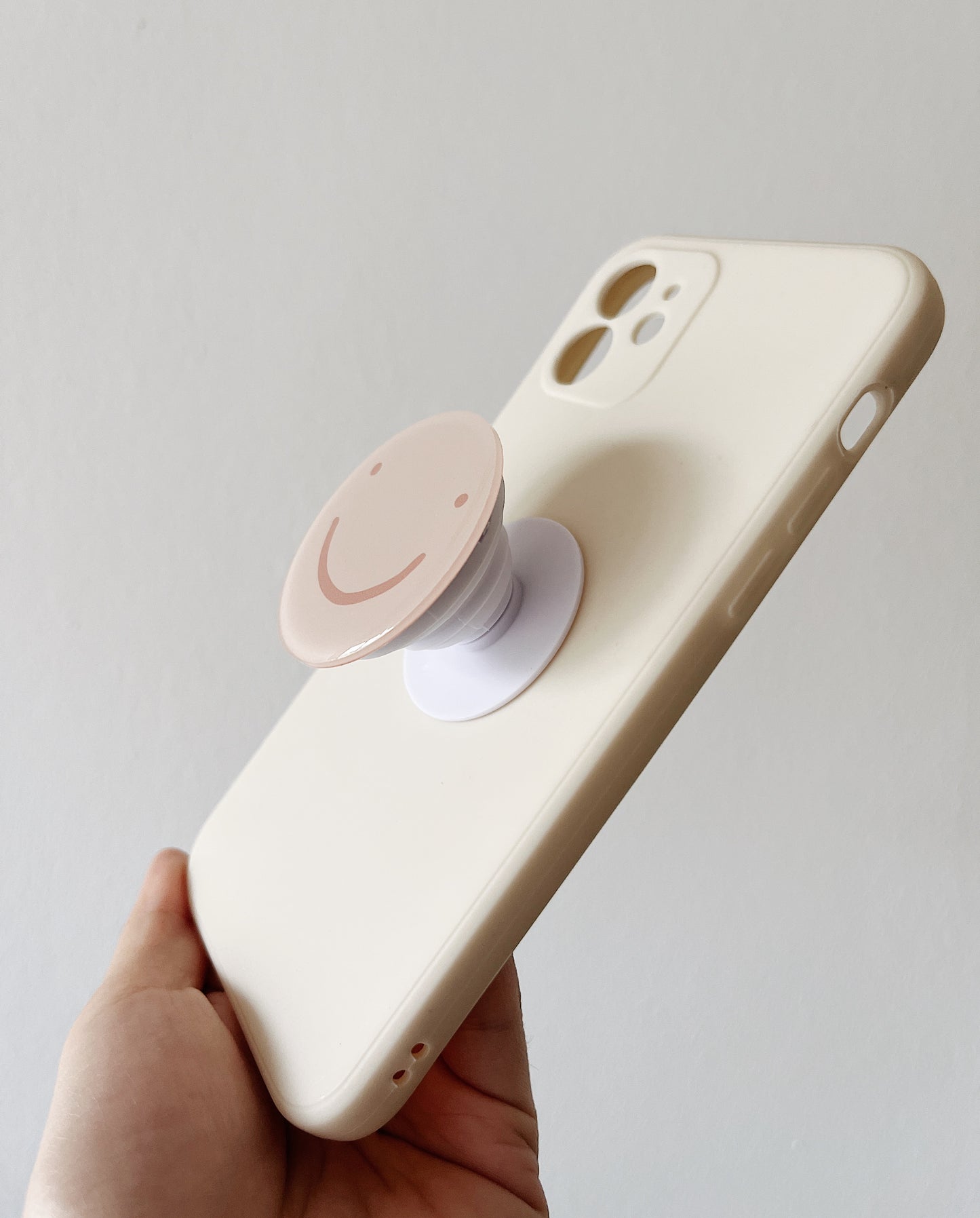 Smiley Phone Grippie (Beige)
