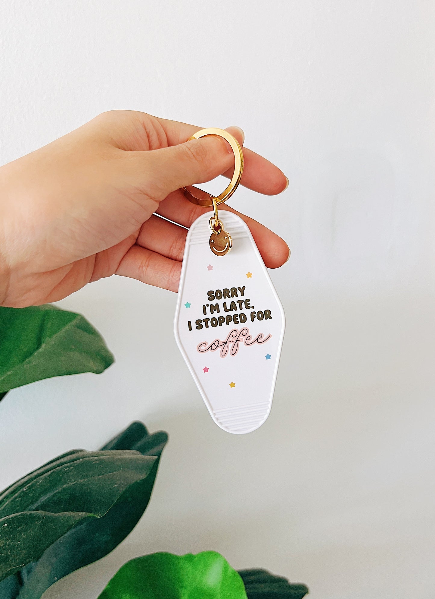 I Stopped For Coffee Motel Keychain