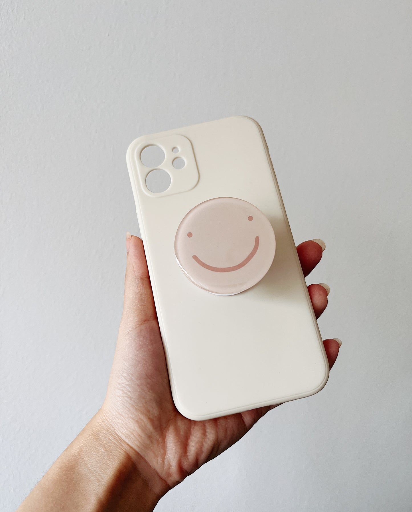 Smiley Phone Grippie (Beige)