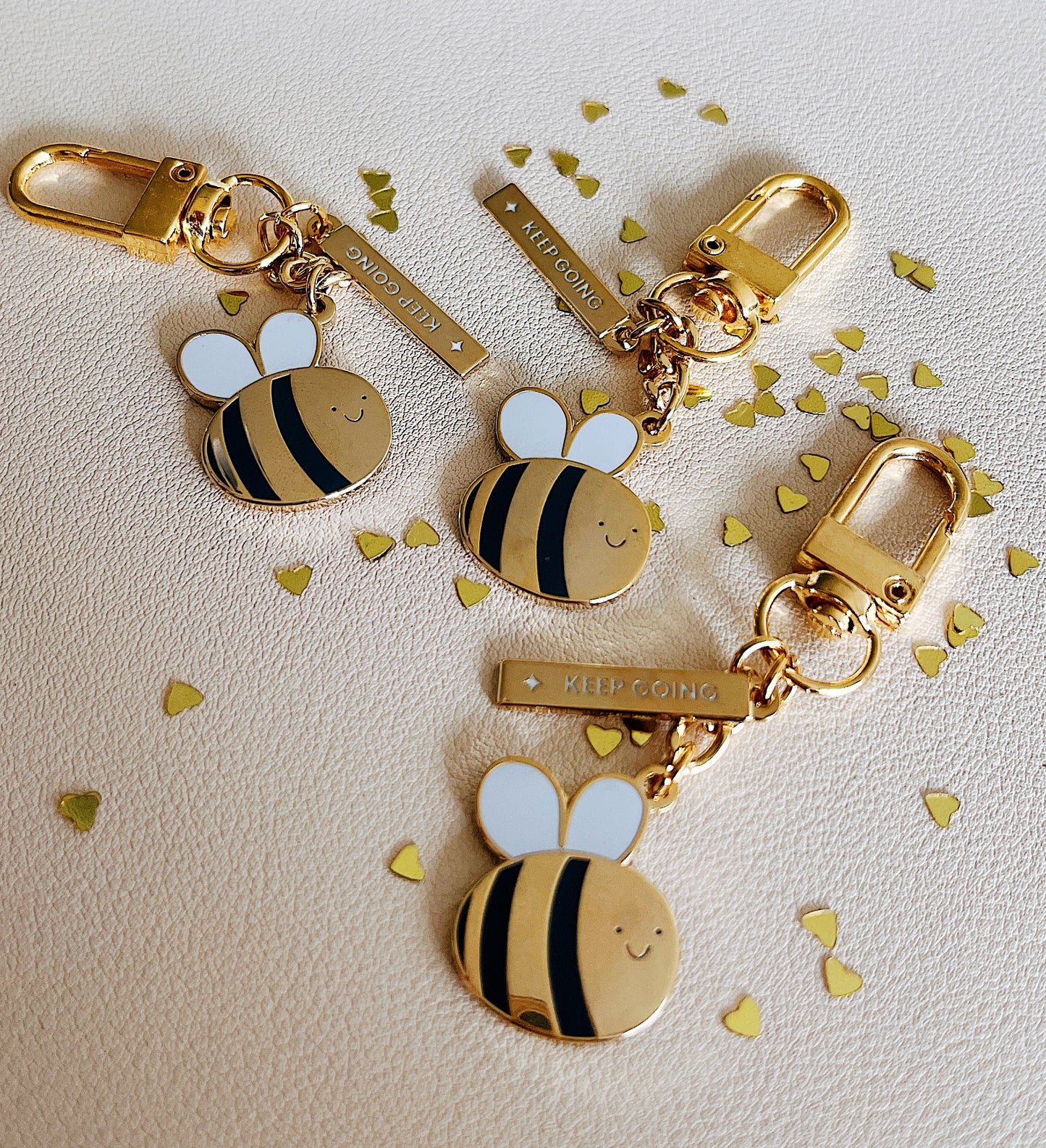 Bee Brave Enamel Keychain