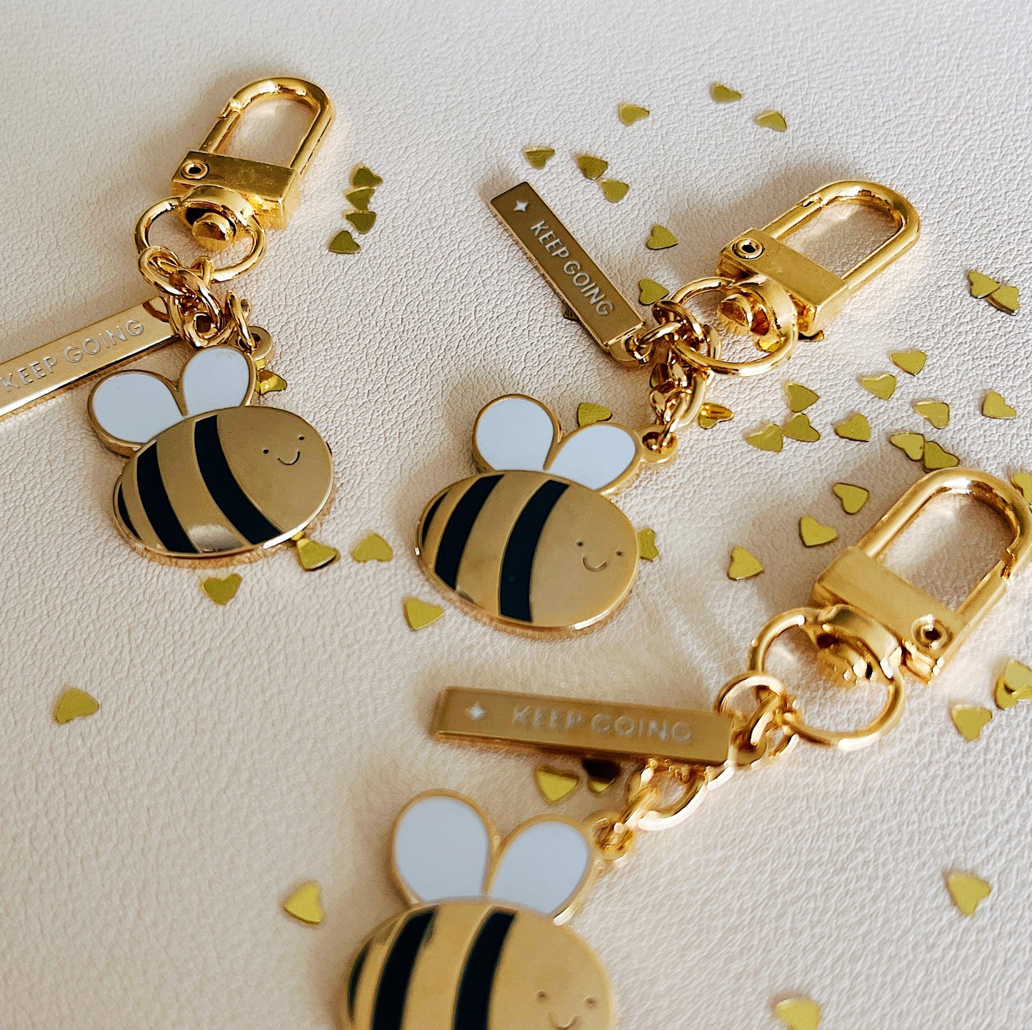 Bee Brave Enamel Keychain