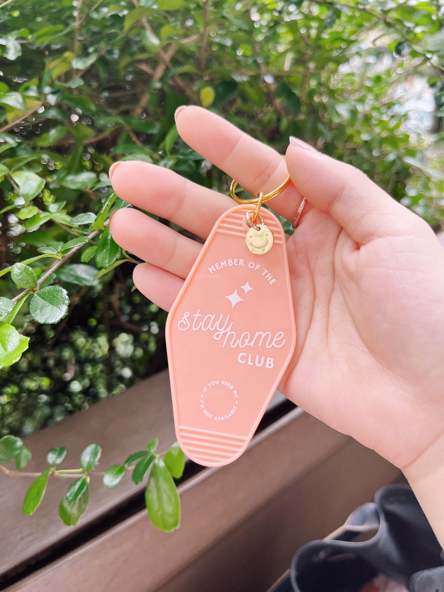 Stay Home Club Motel Keychain