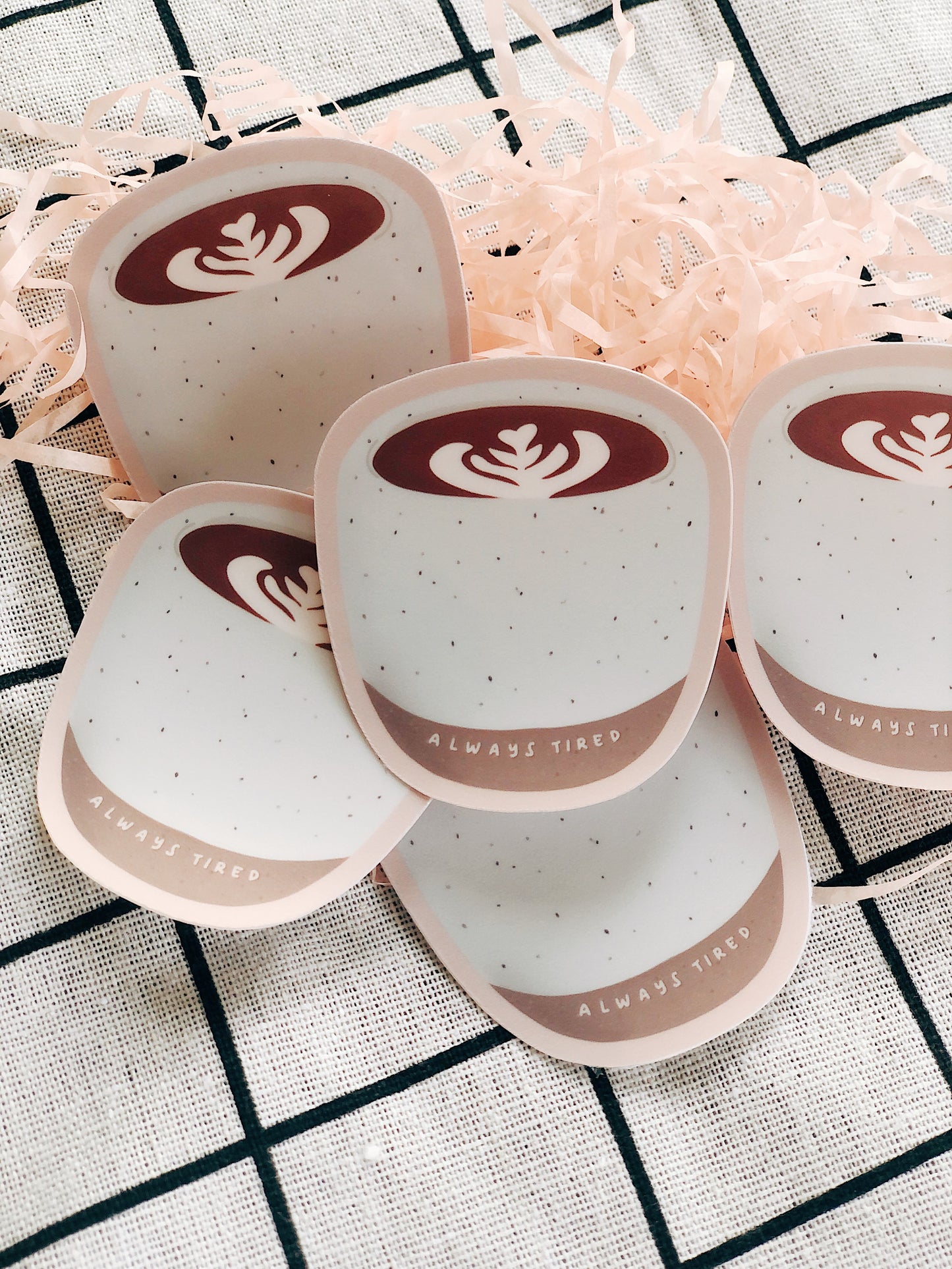 Always Tired Latte Sticker
