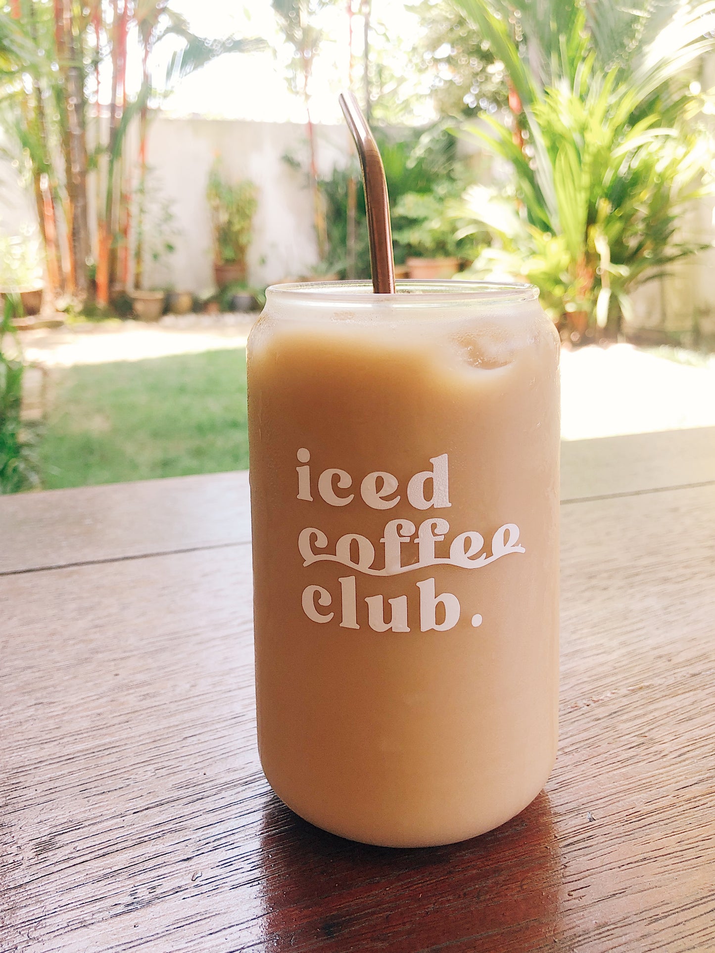 Iced Coffee Club Glass Cup