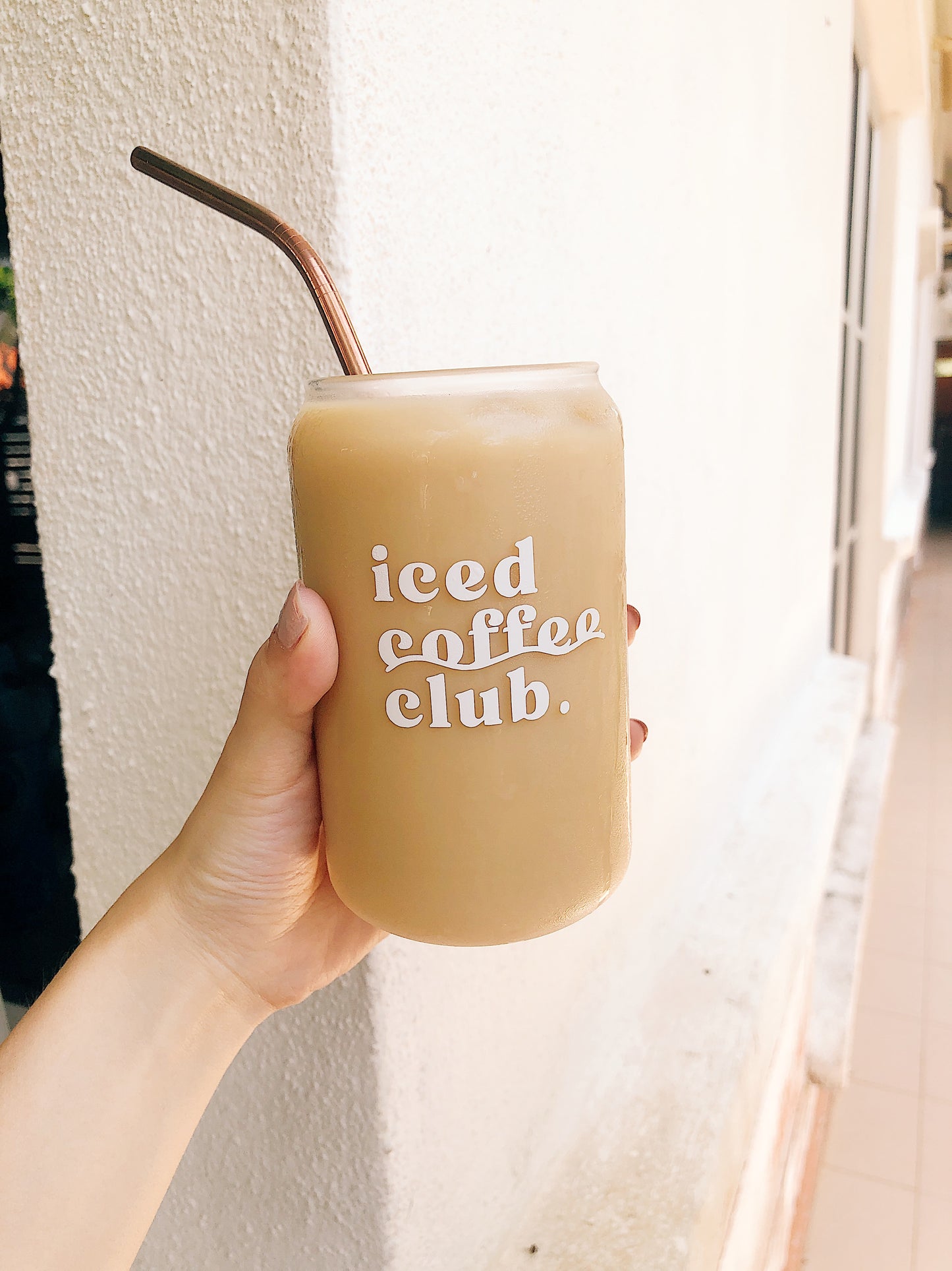 Iced Coffee Club Glass Cup
