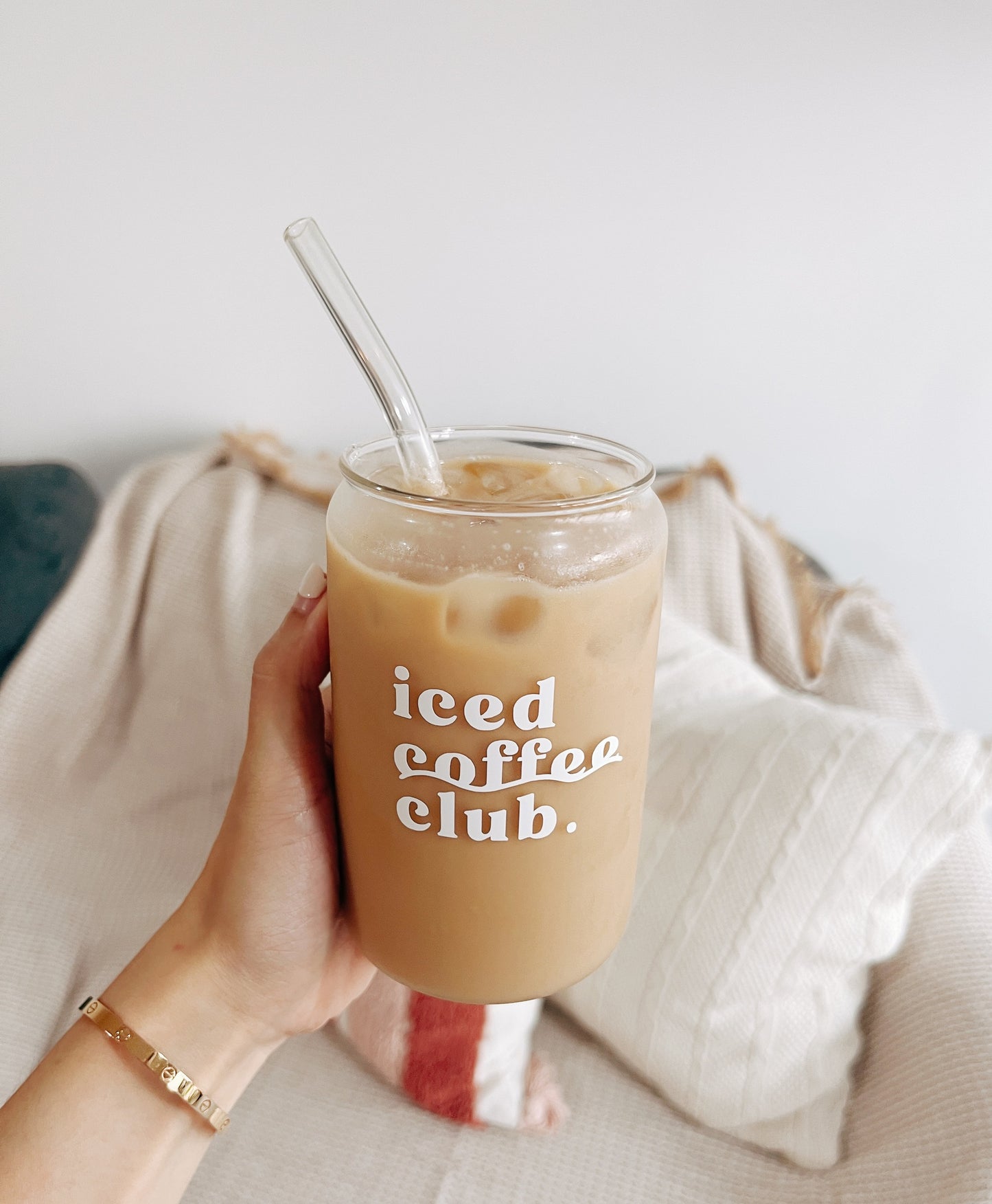 Iced Coffee Club Glass Cup