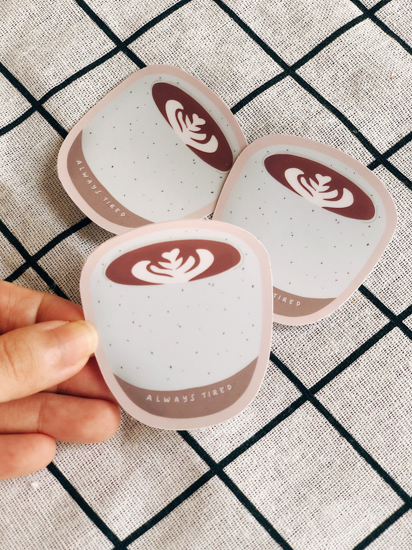 Always Tired Latte Sticker